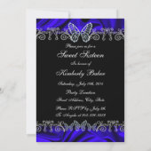 Royal Blue Diamond Sweet sixteen Invitation (Dos)