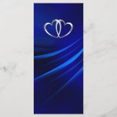 Royal Blue Diamonds and Hearts Menu Mariage (Dos)