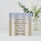 Royal Blue Diamonds bruiloft blauw kristalgoud Kaart (Staand voorkant)