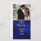 Royal Blue Diamonds/Hearts Hartelijk dank Bedankkaart (Voorkant)
