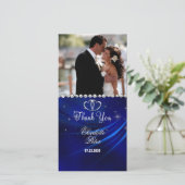 Royal Blue Diamonds/Hearts Hartelijk dank Bedankkaart (Staand voorkant)