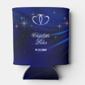 Royal Blue Diamonds/Hearts Wedding Koelbox Blikjeskoeler (Achterkant)