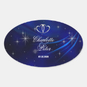 Royal Blue Diamonds/Hearts Wedding Stickers (Voorkant)