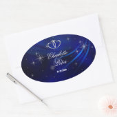 Royal Blue Diamonds/Hearts Wedding Stickers (Envelop)