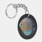 Royal Blue Discus Sleutelhanger (Voorkant Links)