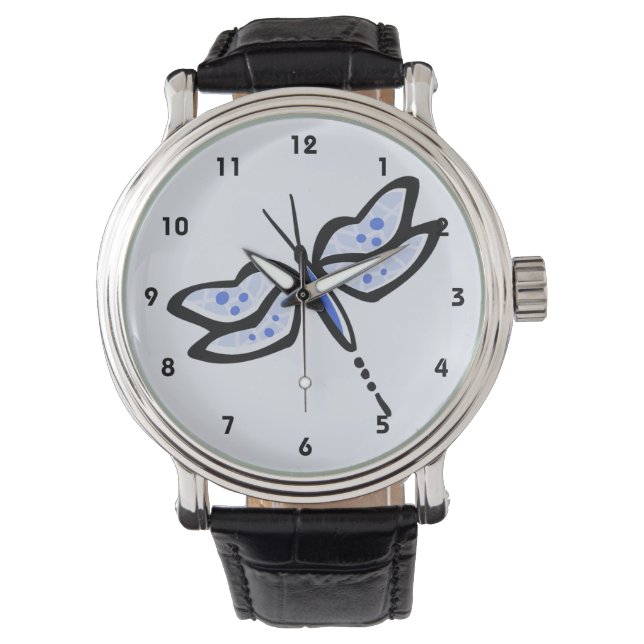 Royal Blue Dragonfly Horloge (Voorkant)
