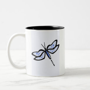 Royal Blue Dragonfly Tweekleurige Koffiemok