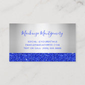 Royal Blue Driving Glitter Silver Metallic Visitekaartje (Achterkant)