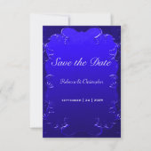 Royal Blue Elegance Bruiloft Save the Date Kaart (Voorkant)