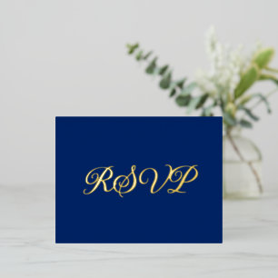 Royal Blue Elegant Co-Starring Folie RSVP-kaart Feestdagen Briefkaart