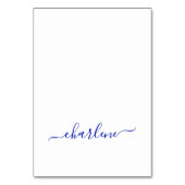 Royal Blue Elegant Signature Nom Cartes de lieu (Par défaut)