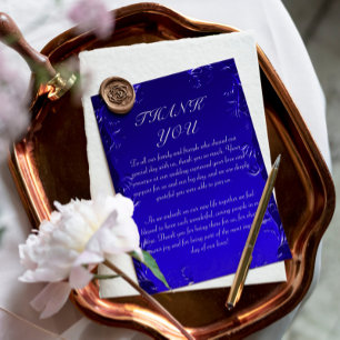 Royal Blue Elegant Wedding Bedankt
