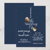 Royal Blue Elegant Wedding Invitation (Devant / Derrière)