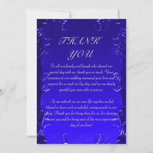 Royal Blue Elegant Wedding Merci (Devant)