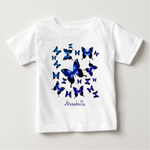 Royal Blue Elegant Whimsical Butterflies