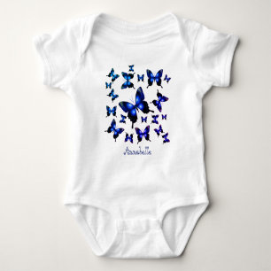 Royal Blue Elegant Whimsical Butterflies Romper
