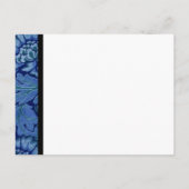 Royal Blue en Black Damask Save The Date Briefkaar Aankondigingskaart (Achterkant)