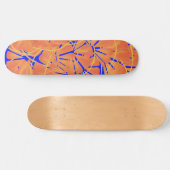 Royal Blue en Citrus Oranje tropisch ontwerp Skateboard (Horizontaal)