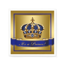 Royal Blue en Gold Crown Baby shower