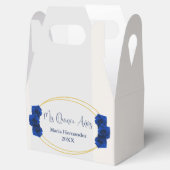 Royal Blue en Gold Geometric Quinceañera Bedankdoosjes (Geopend)