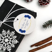 Royal Blue en Gold Geometric Quinceañera Bedankjes Labels