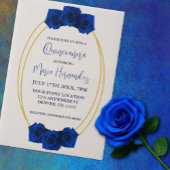 Royal Blue en Gold Geometric Quinceañera Vellum Uitnodigingen