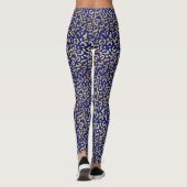 Royal Blue en Gold Leopard Print Leggings (Achterkant)