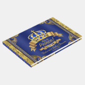 Royal Blue en Gold Prince Baby shower Guest Books Gastenboek (Hoek)