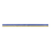 Royal Blue en Gold Striped Satin Ribbon Lint (Voorkant)