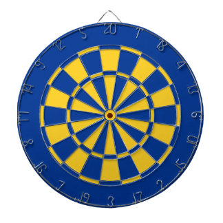 Royal Blue en Gold Team Color Dartboard en Darts Dartbord