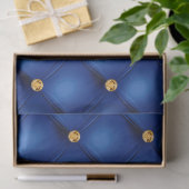 Royal Blue en Gold Tufted Tissuepapier (Geschenk)