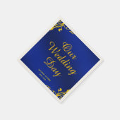 Royal Blue en Gold Wedding Servet (Hoek)