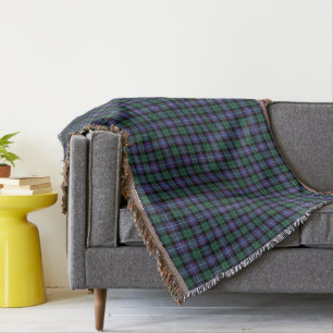 Royal Blue en Green Clan Mitchell Scottish Pset Deken