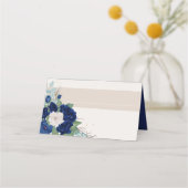 Royal Blue en Ivory Rozen met Naam Panel (Voorkant)