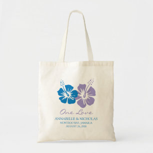 Royal Blue en Lavender Hibiscus Flowers Weddensc Tote Bag