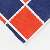 Royal Blue en Oranje Checkered Fleece Blanket (Hoek)