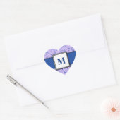 ROYAL BLUE en Paarse Zwemvezel Hart Sticker (Envelop)