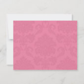 Royal Blue en Pink Damask Wedding RSVP (Achterkant)