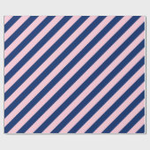 Royal Blue en Pink Stripes Cadeaupapier (Vlak)