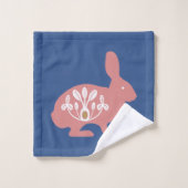 Royal Blue en Scandinavian Rabbit Bad Handdoek (Wasdoekje)