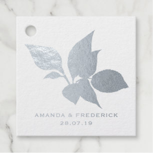 Royal Blue en Silver Floral Bedankjes Labels