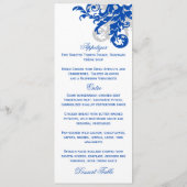 Royal Blue en Silver Flourish Menu (Achterkant)
