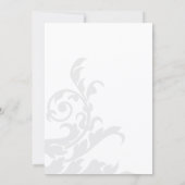 Royal Blue en Silver Flourish Wedding Kaart (Achterkant)