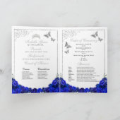 Royal Blue en Silver Quinceanera Tiara Butterflies Programma (Binnen)