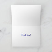 Royal Blue en White Checkered Pattern Bedankkaart (Binnen)