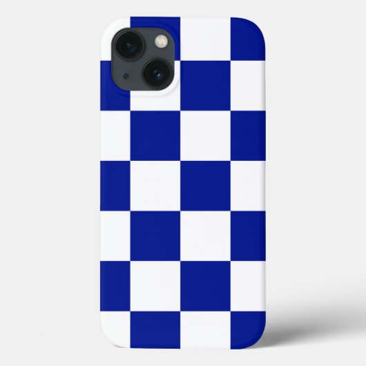 Royal Blue en White Checkered Pattern Case-Mate iPhone Case (Achterkant)