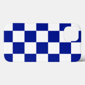 Royal Blue en White Checkered Pattern Case-Mate iPhone Case (Achterkant (horizontaal))