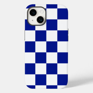 Royal Blue en White Checkered Pattern Case-Mate iPhone 14 Hoesje