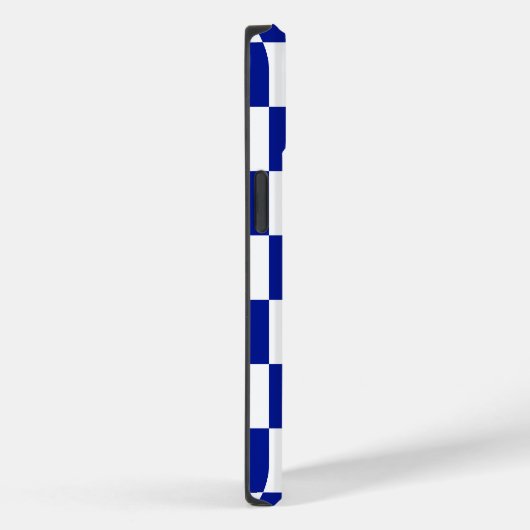 Royal Blue en White Checkered Pattern Case-Mate iPhone Case (Achterkant / Rechts)