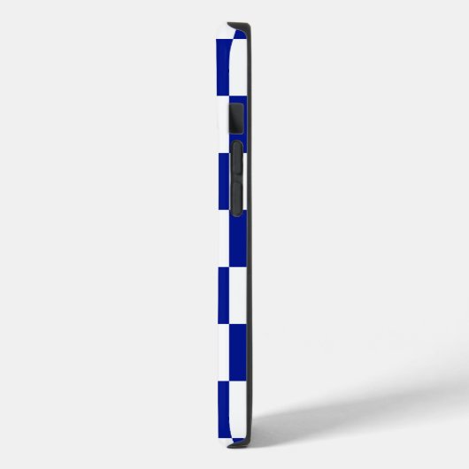 Royal Blue en White Checkered Pattern Case-Mate iPhone Case (Achterkant / Links)